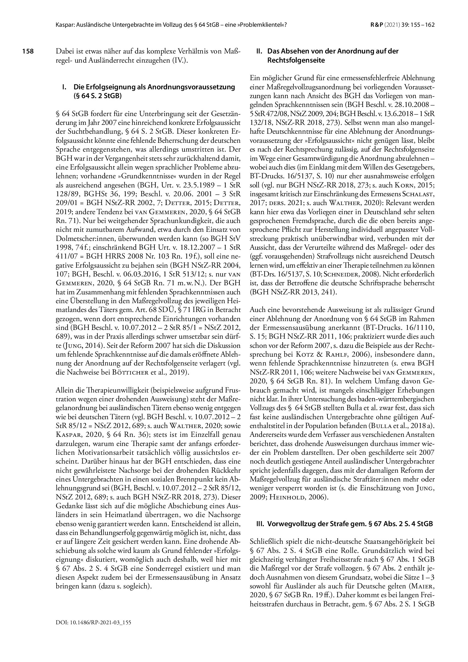 Vorschauseite 4: Ausländische Untergebrachte im Vollzug des § 64 StGB – eine »Problemklientel«?
