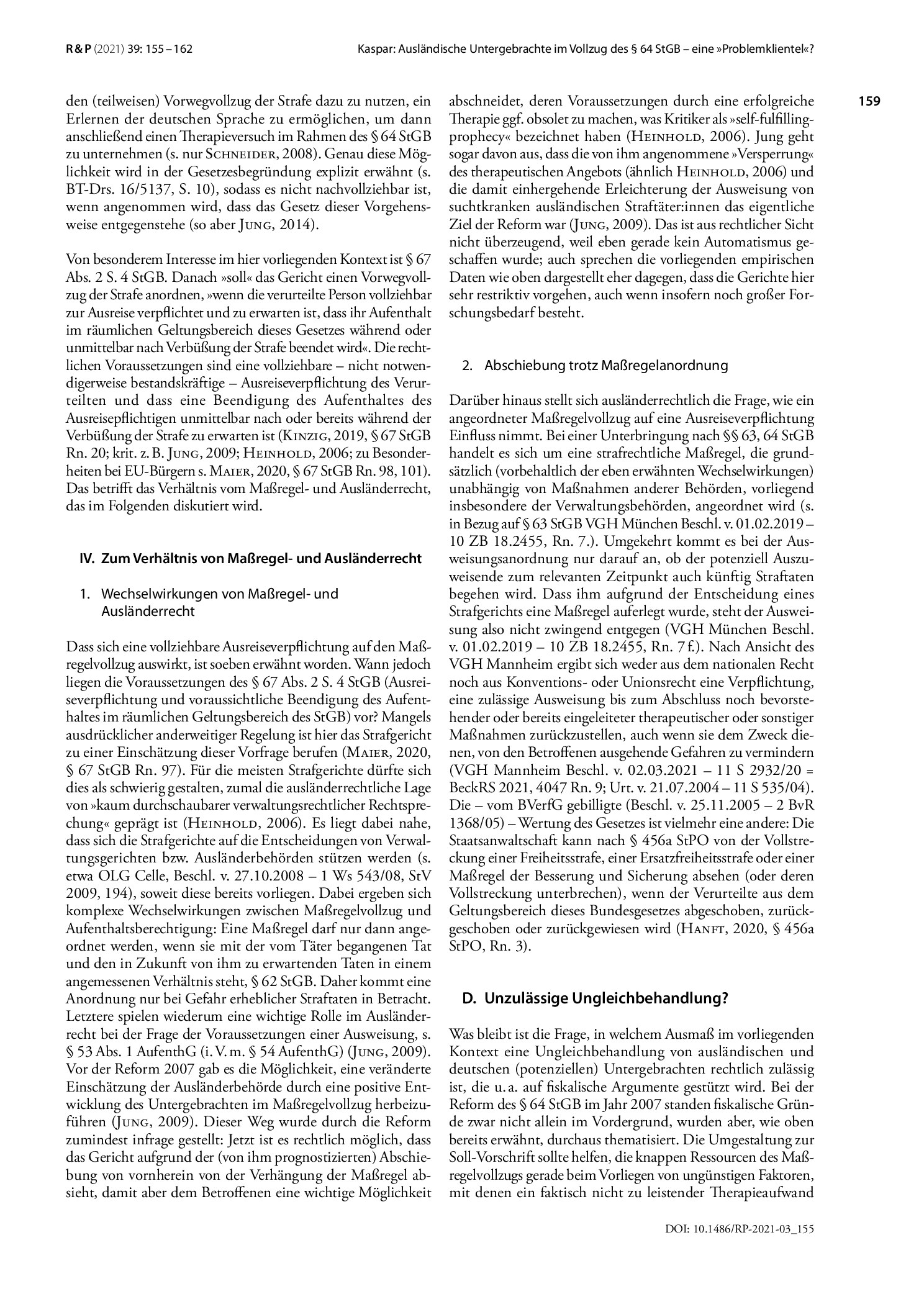 Vorschauseite 5: Ausländische Untergebrachte im Vollzug des § 64 StGB – eine »Problemklientel«?
