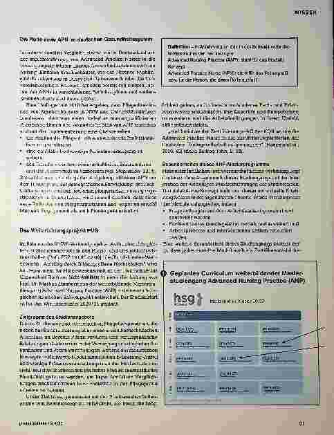 Vorschauseite 2: Neues berufsbegleitendes Studienangebot APN-Pflegeexpertinnen und -experten in der (onkologischen) Versorgung