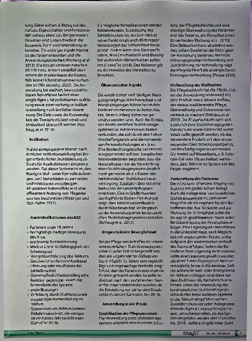 Vorschauseite 4: Anwendung eines kontinuierlichen Stuhldrainagesystems am Beispiel einer Inkontinenzassoziierten Dermatitis The text is already correctly spelled.