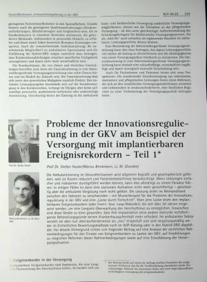 Vorschauseite 6: Sektorenübergreifende Versorgungseinrichtungen (SÜV) - ein Modell mit Zukunft?