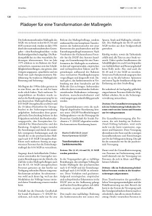 Vorschauseite 1: Plädoyer für eine Transformation der Maßregeln