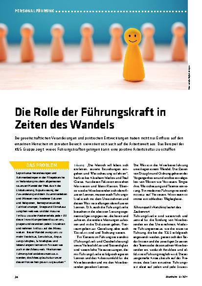 Vorschauseite 1: Die Rolle der Führungskraft in Zeiten des Wandels
