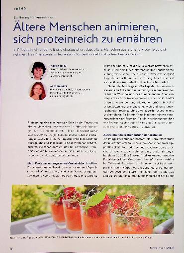 Vorschauseite 1: Ältere Menschen animieren, sich proteinreich zu ernähren.