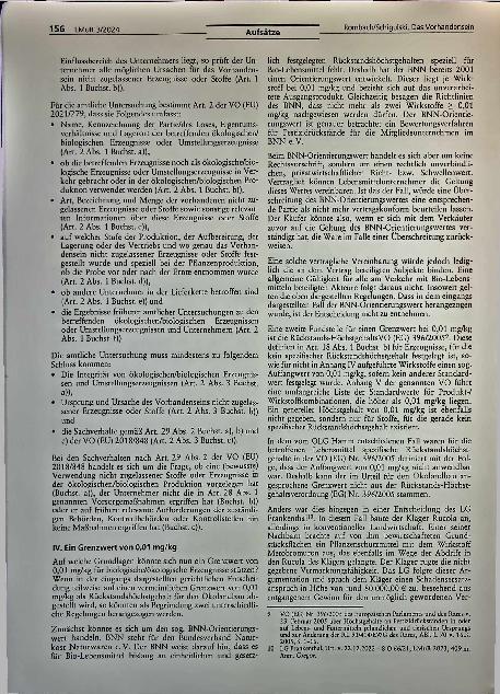 Vorschauseite 3: Das Vorhandensein nicht zugelassener Stoffe nach dem neuen Bio-Recht.