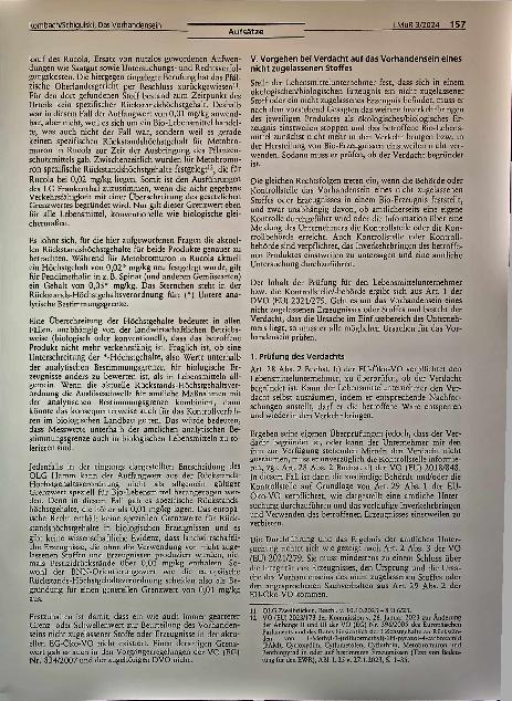 Vorschauseite 4: Das Vorhandensein nicht zugelassener Stoffe nach dem neuen Bio-Recht.