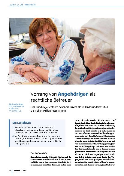 Vorschauseite 1: Vorrang von Angehörigen als rechtliche Betreuer