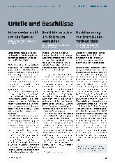 Vorschauseite 1: Urteile und Beschlüsse