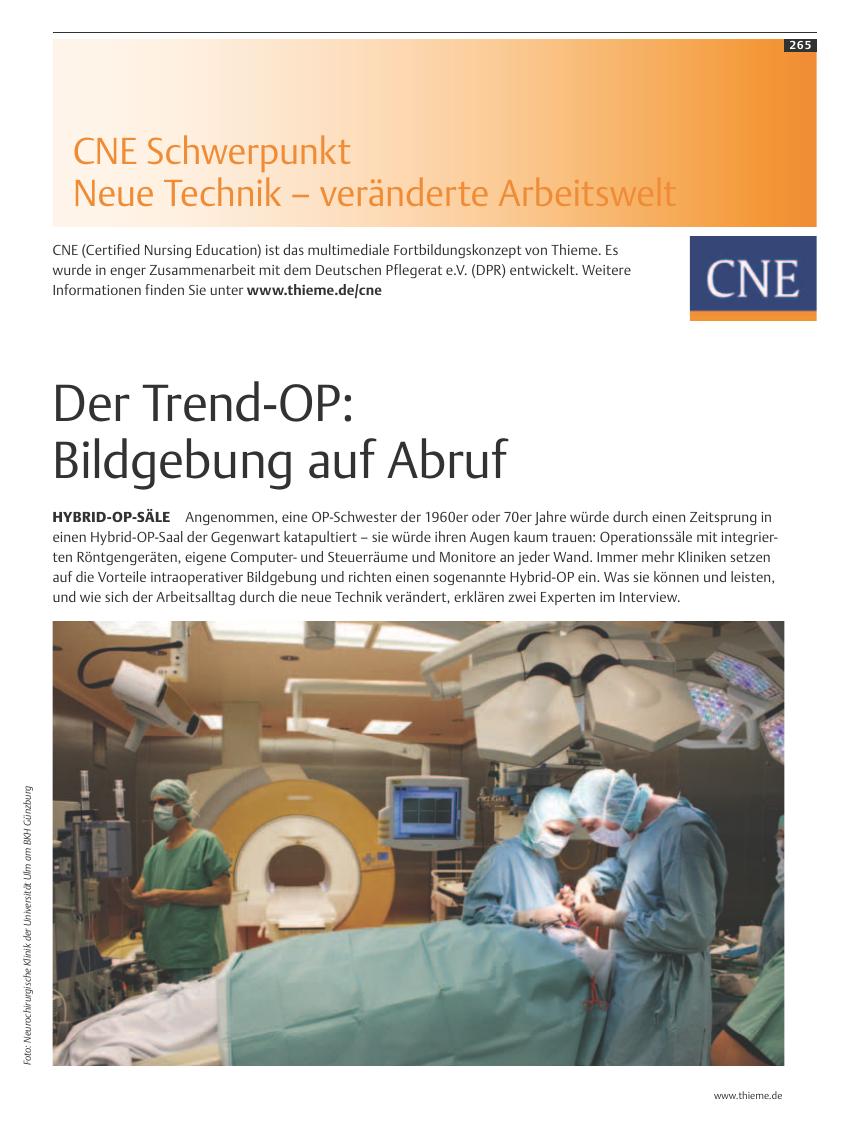 Vorschauseite 1: Der Trend-OP: Bildgebung auf Abruf