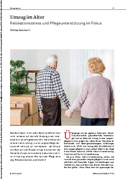 Vorschauseite 1: Umzug im Alter Relokationsstress und Pflegeunterstützung im Fokus