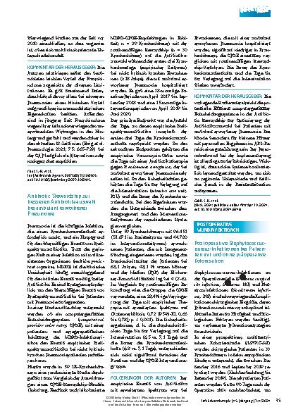 Vorschauseite 2: Respiratorische Fluorchinolon-Monotherapie vs. ß-Lactam plus Makrolid-Kombinationstherapie bei hospitalisierten Patienten mit ambulant erworbener Pneumonie