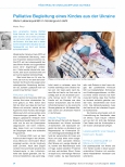 Vorschauseite 1: Palliative Begleitung eines Kindes aus der Ukraine. Wenn Lebensqualität im Vordergrund steht.