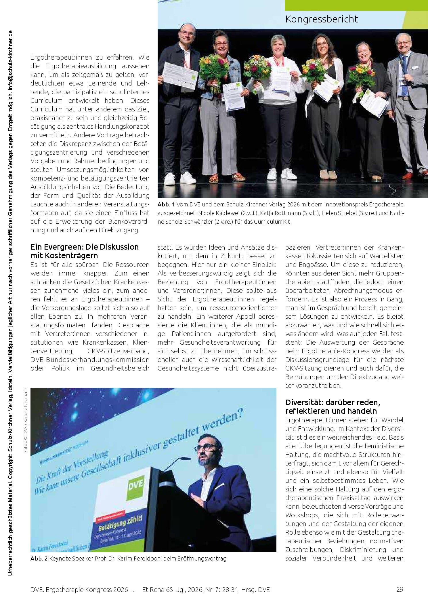 Vorschauseite 2: Betätigung als Gamechanger – Ergotherapie-Kongress 2026
