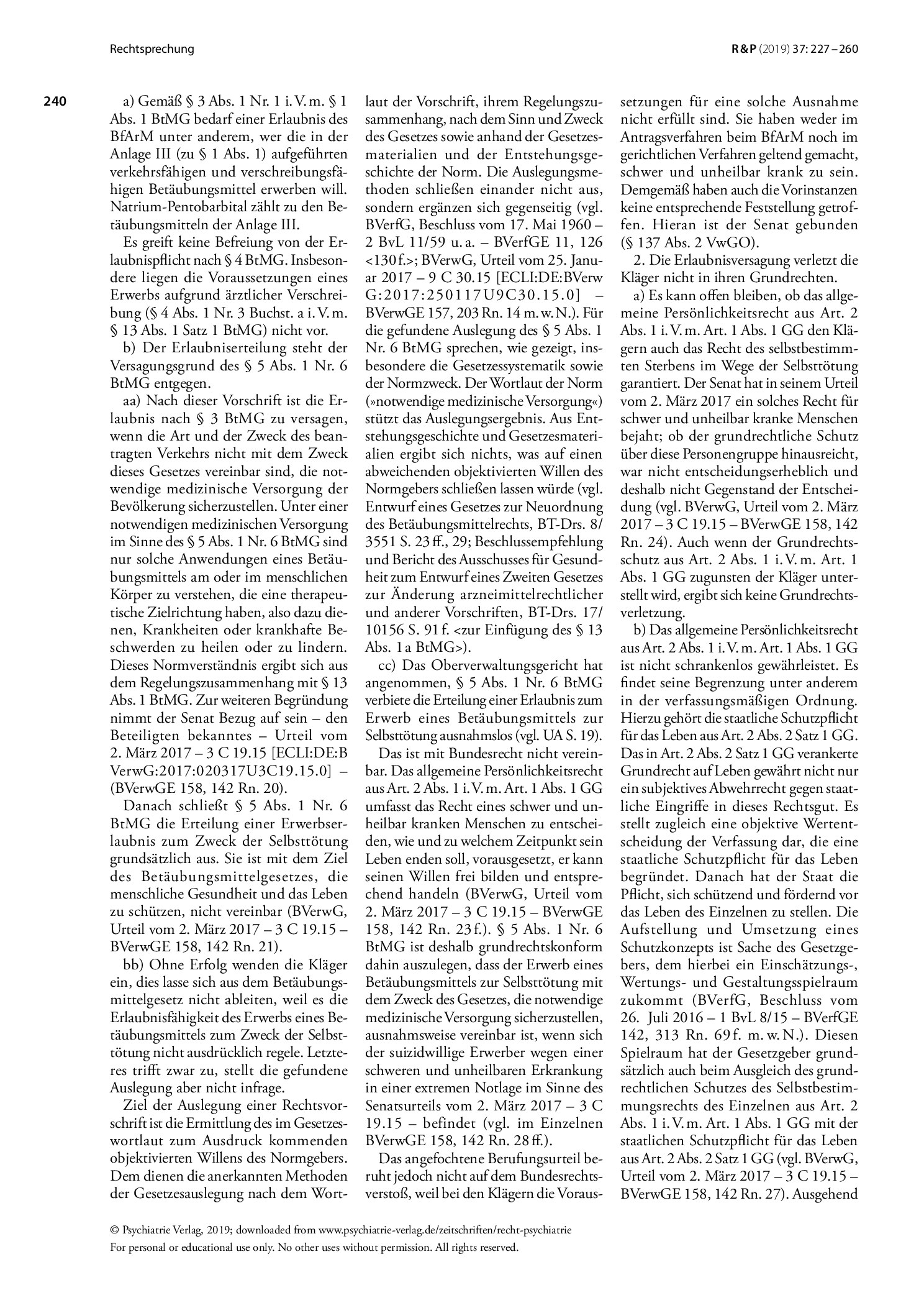 Vorschauseite 2: Betäubungsmittelerwerb zum Zweck der Selbsttötung