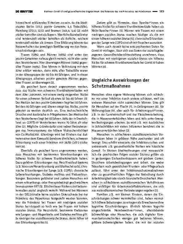 Vorschauseite 2: Covid-19 und gesundheitliche Ungleichheit: Die Relevanz des HiAP-Ansatzes bei Pandemien