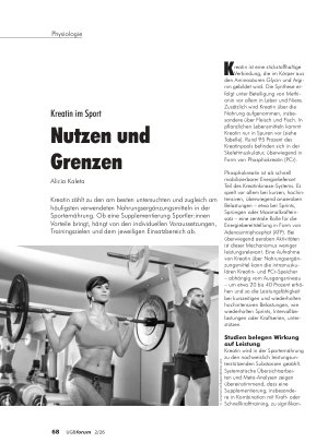 Vorschauseite 1: Kreatin im Sport Nutzen und Grenzen