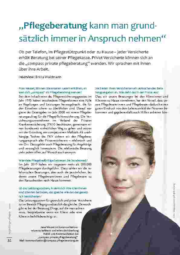 Vorschauseite 1: "Pflegeberatung kann man grundsätzlich immer in Anspruch nehmen."