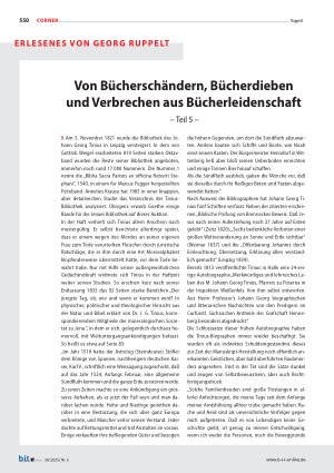 Vorschauseite 1: Von Bücherschändern, Bücherdieben und Verbrechen aus Bücherleidenschaft – Teil 5 –