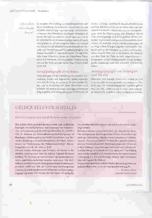 Vorschauseite 2: Sexualpädagogik fehlt in katholischen Einrichtungen.