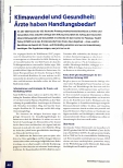 Vorschauseite 1: Klimawandel und Gesundheit: Ärzte haben Handlungsbedarf