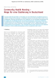 Vorschauseite 1: Community Health Nursing - Wege für eine Etablierung in Deutschland