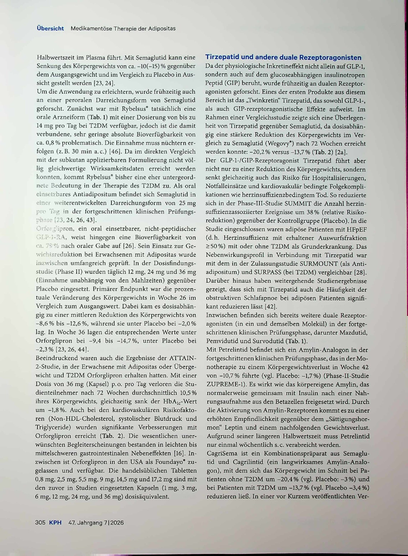 Vorschauseite 6: Medikamentöse Therapie der Adipositas – Status quo und Perspektiven
