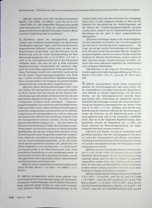 Vorschauseite 4: Erfordernis der fiktiven Fort schreibung einer dienstlichen Beurteilung eines freigestellten Personalratsmitglieds
