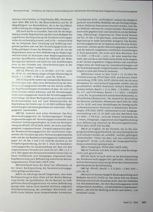 Vorschauseite 5: Erfordernis der fiktiven Fort schreibung einer dienstlichen Beurteilung eines freigestellten Personalratsmitglieds
