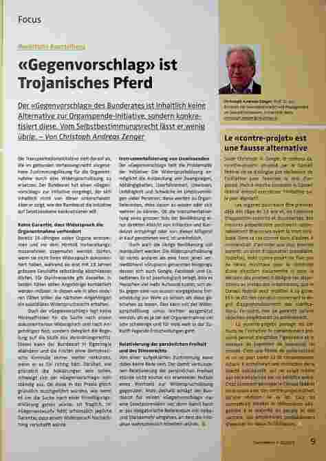 Vorschauseite 1: «Gegenvorschlag» ist Trojanisches Pferd.