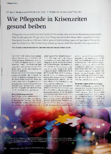 Vorschauseite 1: Wie Pflegende in Krisenzeiten gesund bleiben