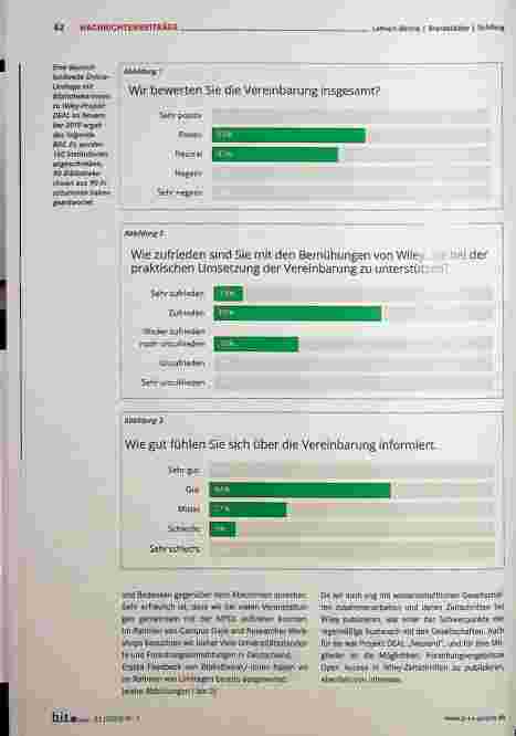 Vorschauseite 2: „It’s a great day for global Science!“: 365 Tage Wiley/Projekt DEAL - Wo stehen wir?