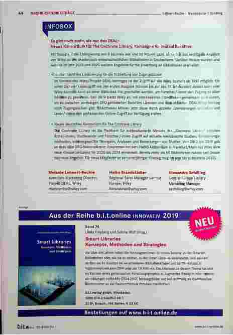 Vorschauseite 4: „It’s a great day for global Science!“: 365 Tage Wiley/Projekt DEAL - Wo stehen wir?