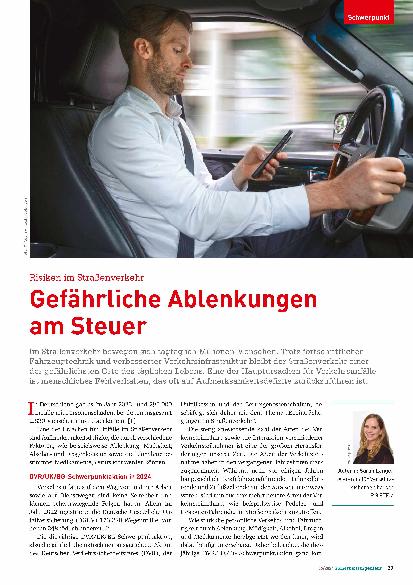 Vorschauseite 1: Risiken im Straßenverkehr: Gefährliche Ablenkungen am Steuer