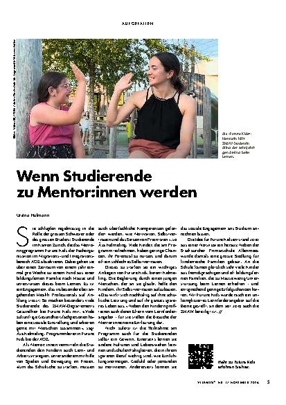 Vorschauseite 1: Wenn Studierende zu Mentor: innen werden