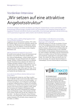 Vorschauseite 1: Vordenker-Interview „Wir setzen auf eine attraktive Angebotsstruktur“