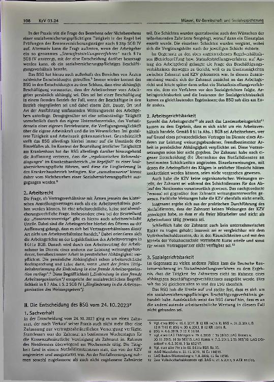 Vorschauseite 2: Der KV-Bereitschaftsdienst, das Arbeitsrecht und die Sozialversicherung