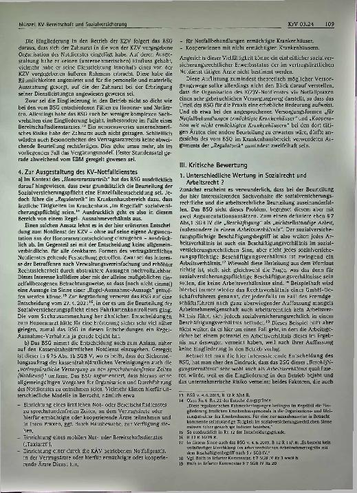 Vorschauseite 3: Der KV-Bereitschaftsdienst, das Arbeitsrecht und die Sozialversicherung