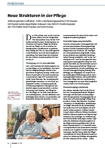 Vorschauseite 1: Neue Strukturen in der Pflege