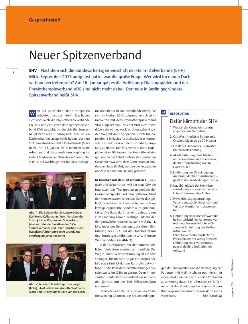 Vorschauseite 1: SHV ? Neuer Spitzenverband