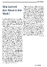 Vorschauseite 1: Wie kommt das Neue in die Welt?