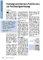 Vorschauseite 1: Nutzung von Internet-Plattformen zur Patientengewinnung