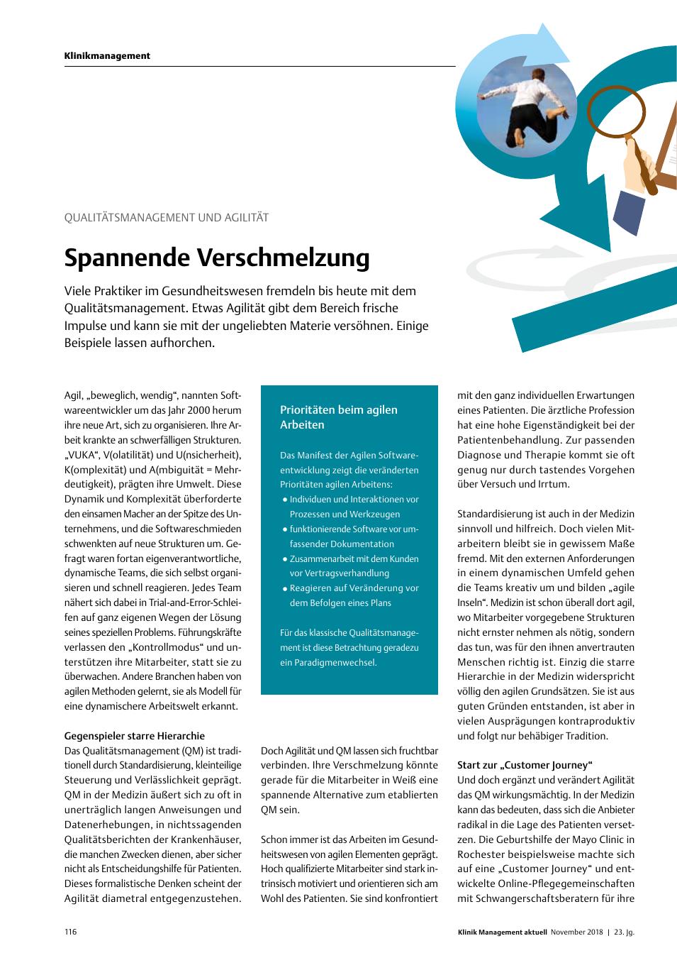 Vorschauseite 1: Qualitätsmanagement und Agilität: Spannende Verschmelzung