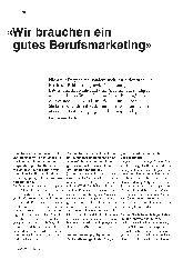 Vorschauseite 1: "Wir brauchen ein gutes Berufsmarketing."