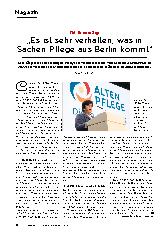 Vorschauseite 1: „Es ist sehr verhalten, was in Sachen Pflege aus Berlin kommt.“