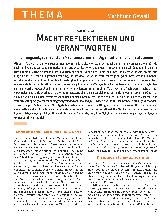 Vorschauseite 1: Macht reflektieren und verantworten.