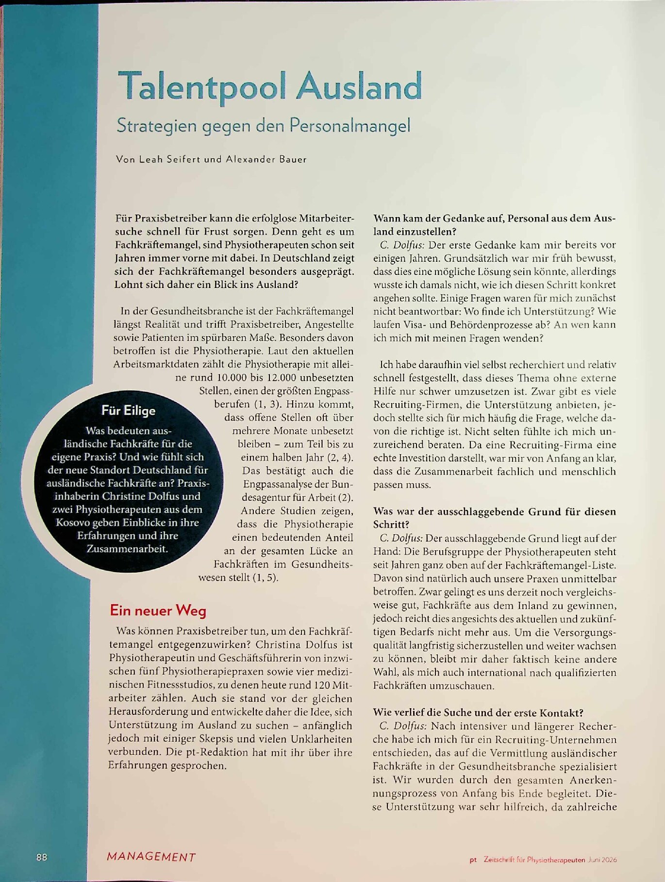 Vorschauseite 1: Talentpool Ausland – Strategien gegen den Personalmangel