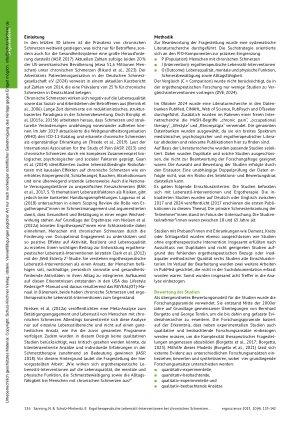 Vorschauseite 2: Ergotherapeutische Lebensstil-Interventionen bei chronischen Schmerzen – Ein orientierendes Pyramidenreview