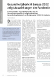 Vorschauseite 1: Gesundheitsbericht Europa 2022 zeigt Auswirkungen der Pandemie