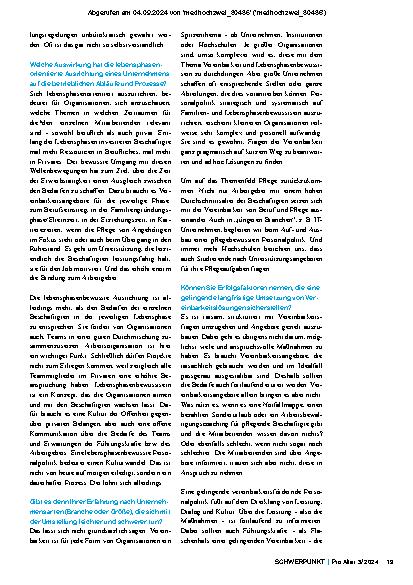 Vorschauseite 2: Interview mit Silke Güttler von der berufundfamilie Service GmbH