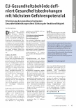 Vorschauseite 1: EU-Gesundheitsbehörde definiert Gesundheitsbedrohungen mit höchstem Gefahrenpotenzial